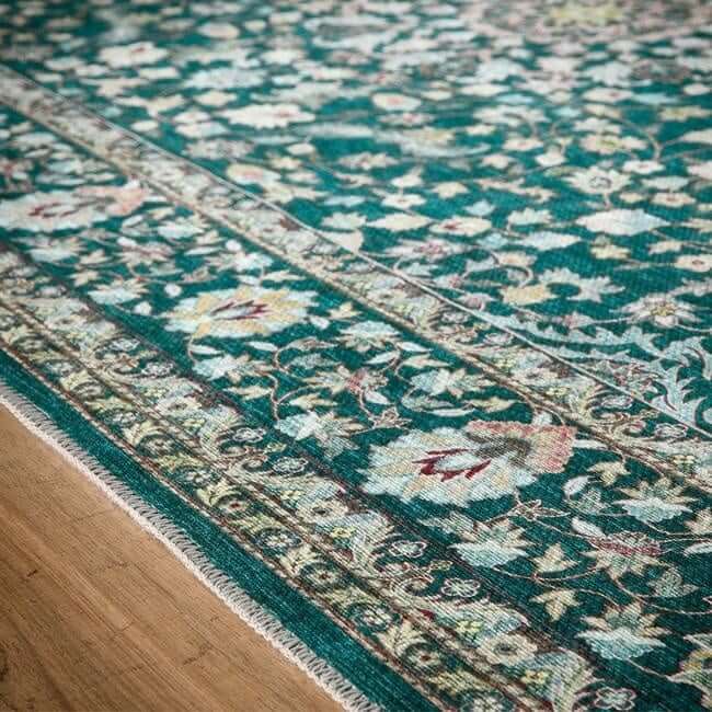 Eco - Washable Green Rug Medallion Design - The Rugs - Art Fever