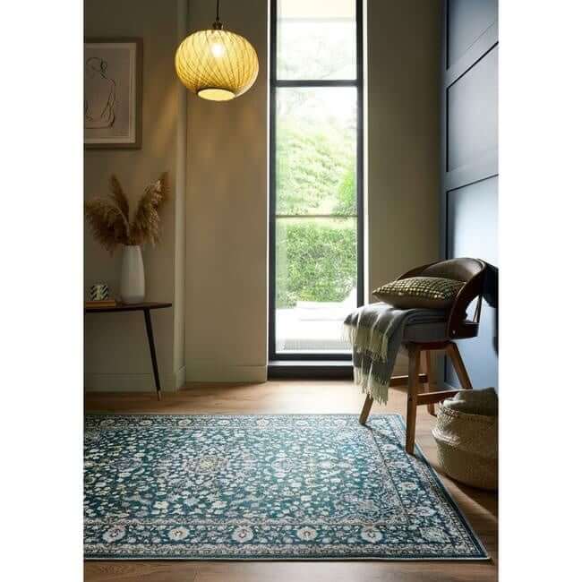 Eco - Washable Green Rug Medallion Design - The Rugs - Art Fever