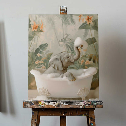 Elephant Bubble Bliss Canvas Print Wall Art 1X3062950 - ART FEVER - Art Fever