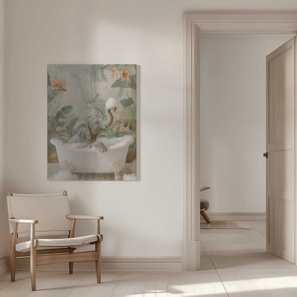 Elephant Bubble Bliss Canvas Print Wall Art 1X3062950 - ART FEVER - Art Fever