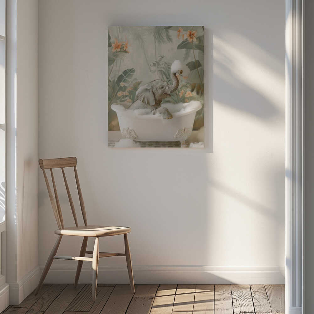 Elephant Bubble Bliss Canvas Print Wall Art 1X3062950 - ART FEVER - Art Fever