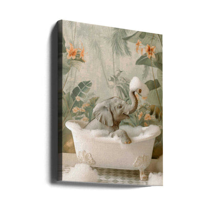 Elephant Bubble Bliss Canvas Print Wall Art 1X3062950 - ART FEVER - Art Fever
