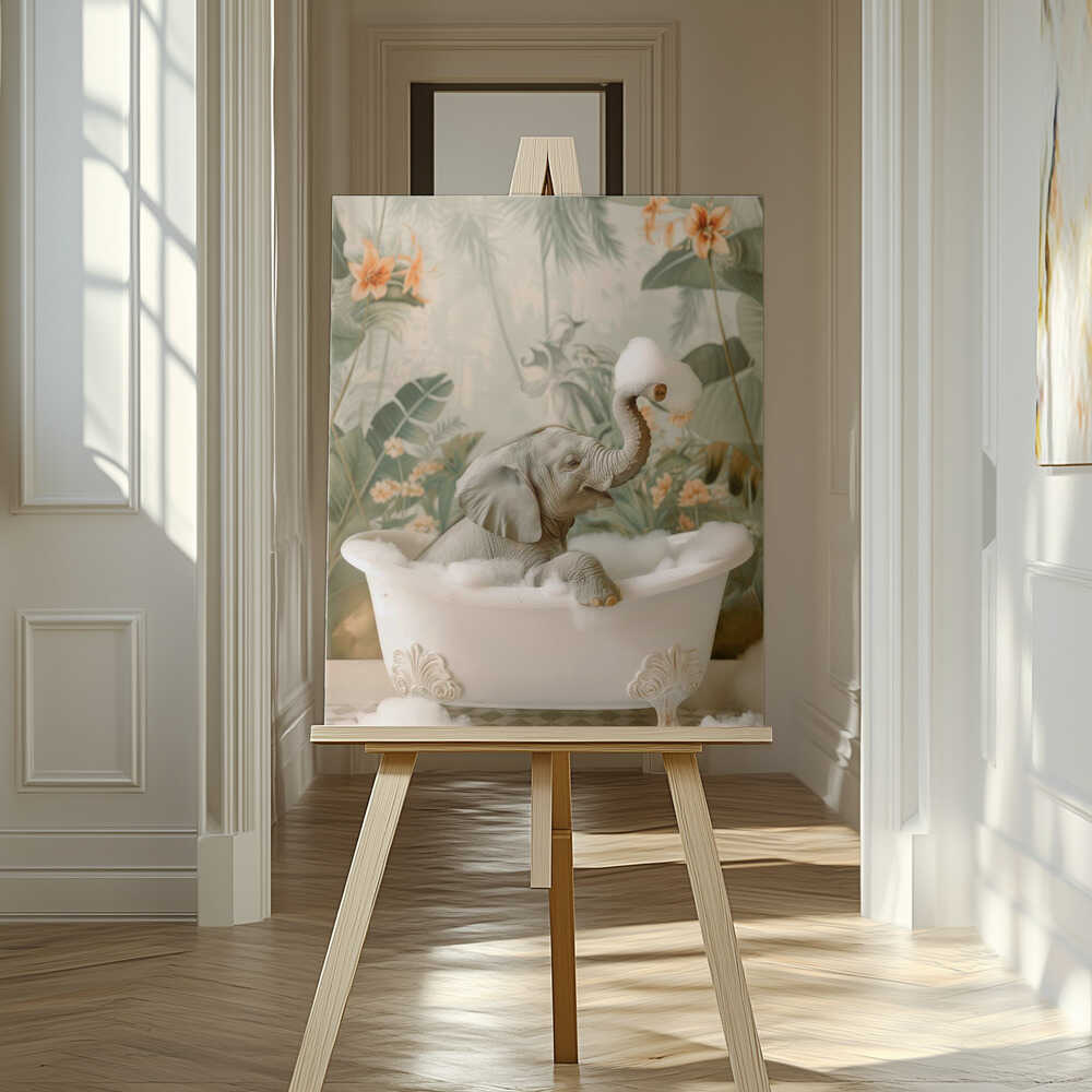 Elephant Bubble Bliss Canvas Print Wall Art 1X3062950 - ART FEVER - Art Fever