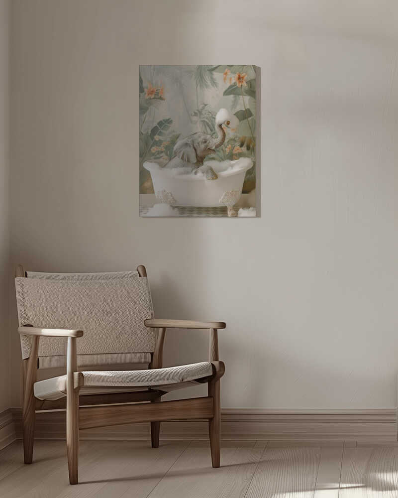 Elephant Bubble Bliss Canvas Print Wall Art 1X3062950 - ART FEVER - Art Fever