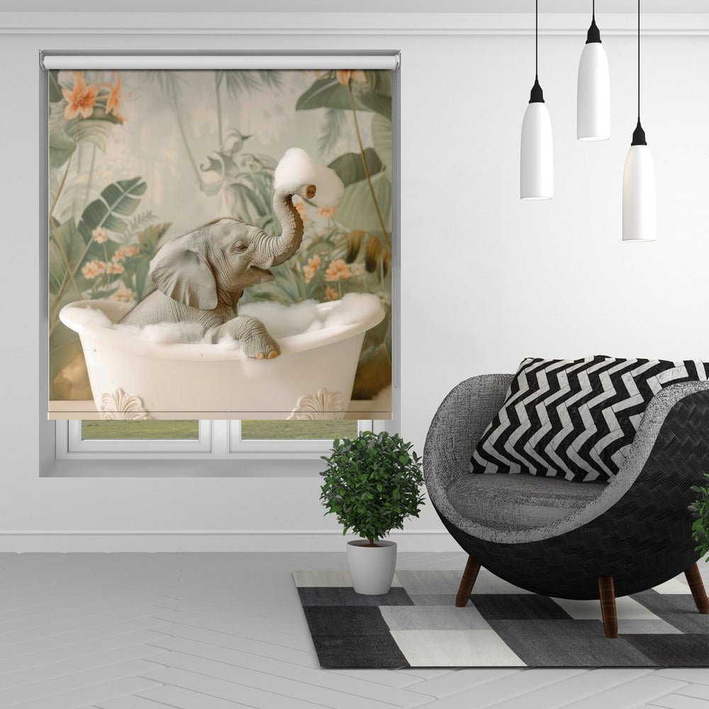 Elephant Bubble Bliss Printed Picture Photo Roller Blind - 1X3062950 - Art Fever - Art Fever