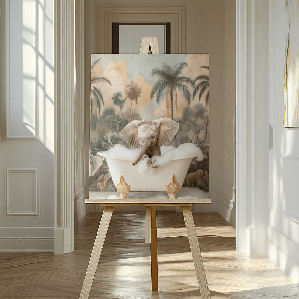 Elephant Bubble Delight Canvas Print Wall Art 1X3062986 - ART FEVER - Art Fever