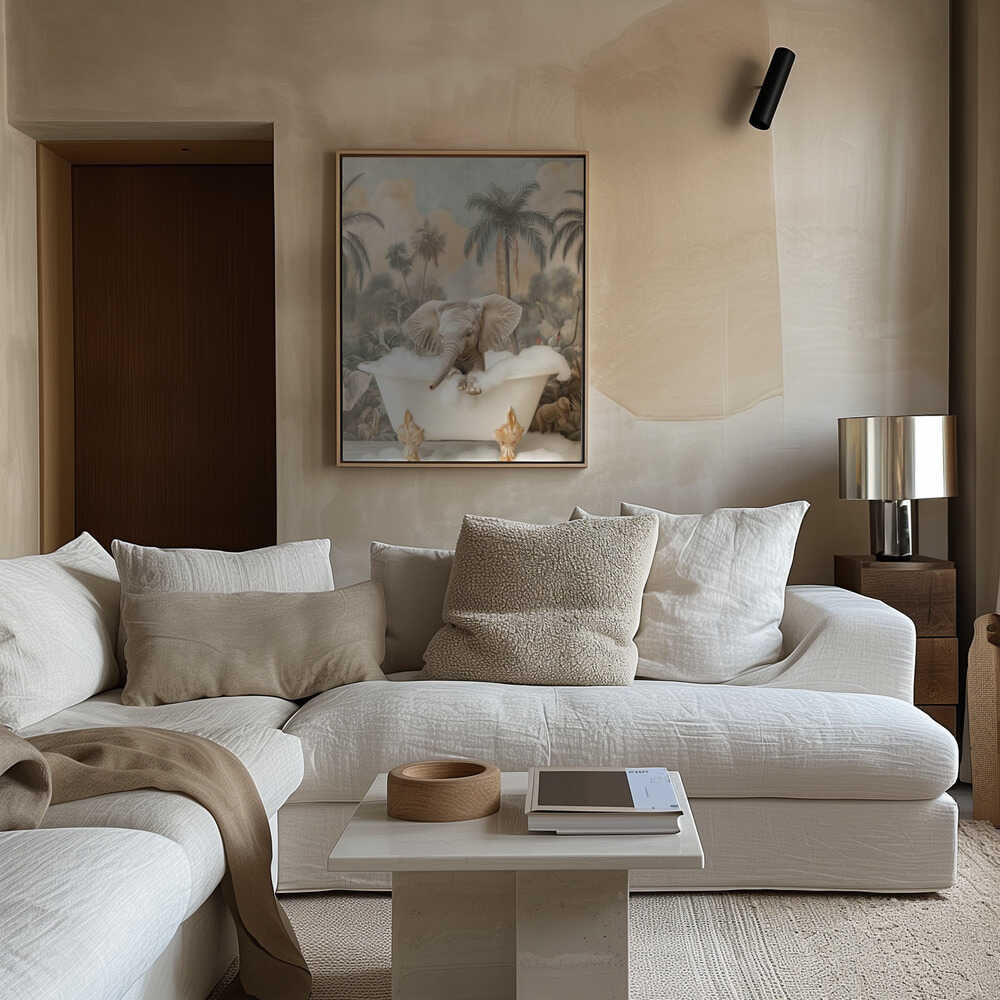 Elephant Bubble Delight Canvas Print Wall Art 1X3062986 - ART FEVER - Art Fever