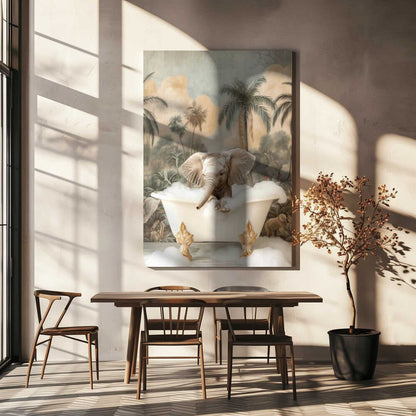 Elephant Bubble Delight Canvas Print Wall Art 1X3062986 - ART FEVER - Art Fever