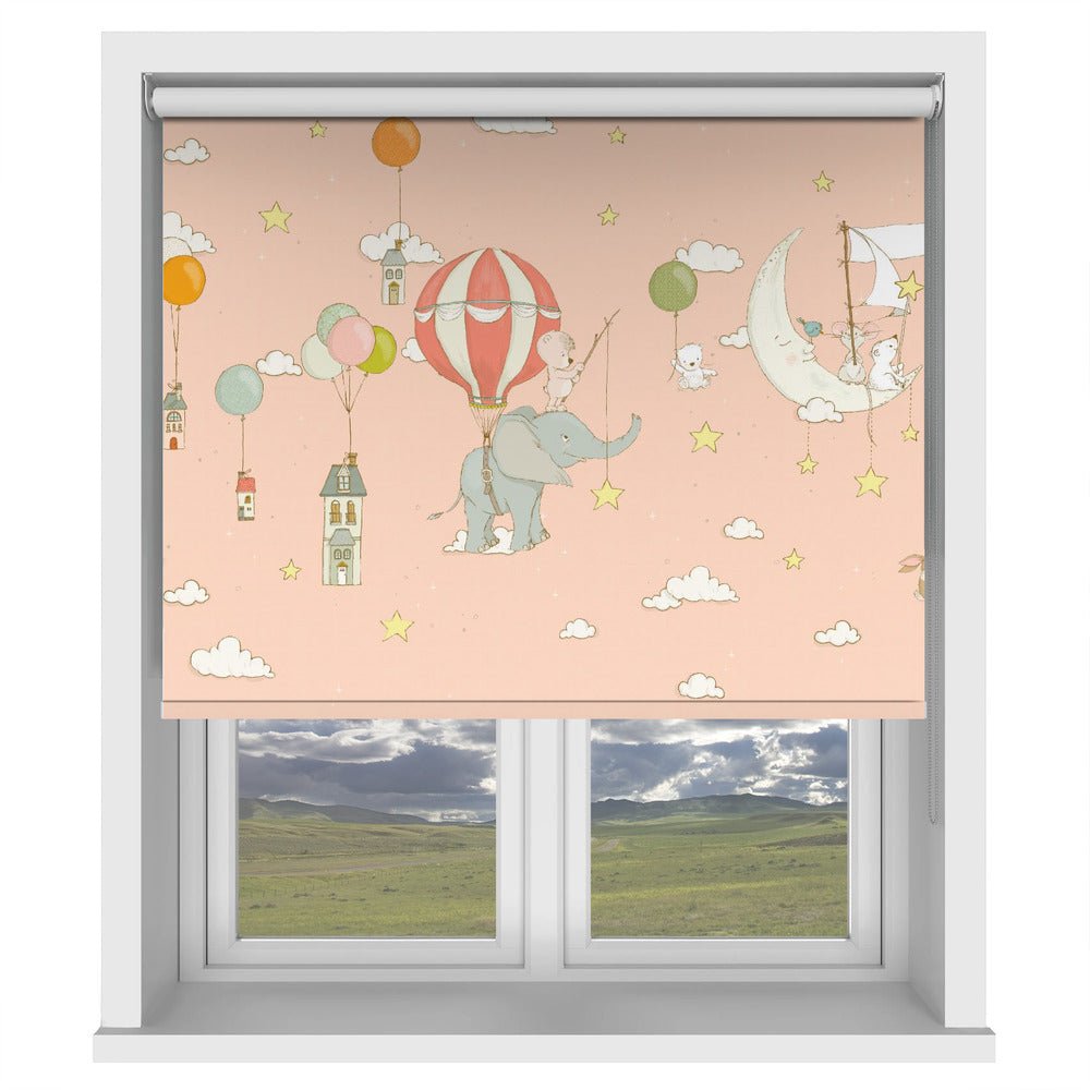 Elephant Dream Peachy Pink Printed Picture Photo Roller Blind - 1X2759470 - Art Fever - Art Fever