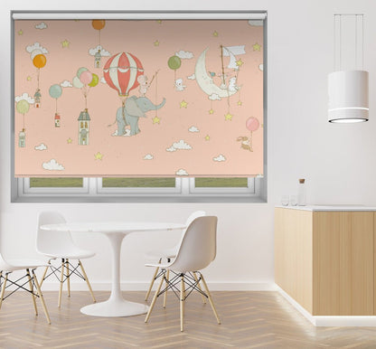 Elephant Dream Peachy Pink Printed Picture Photo Roller Blind - 1X2759470 - Art Fever - Art Fever