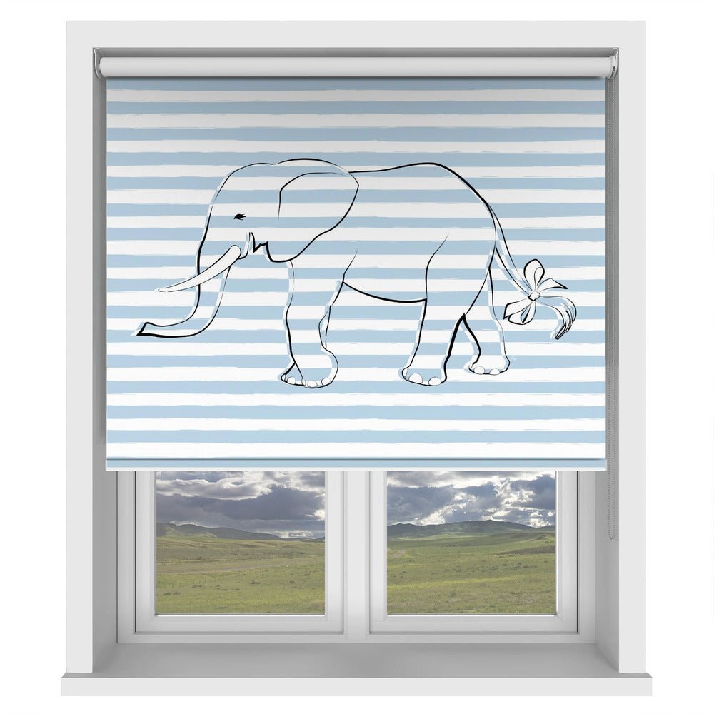 Elephant Stripe Pattern Printed Picture Photo Roller Blind - 1X2643123 - Art Fever - Art Fever