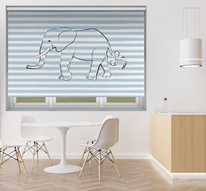 Elephant Stripe Pattern Printed Picture Photo Roller Blind - 1X2643123 - Art Fever - Art Fever