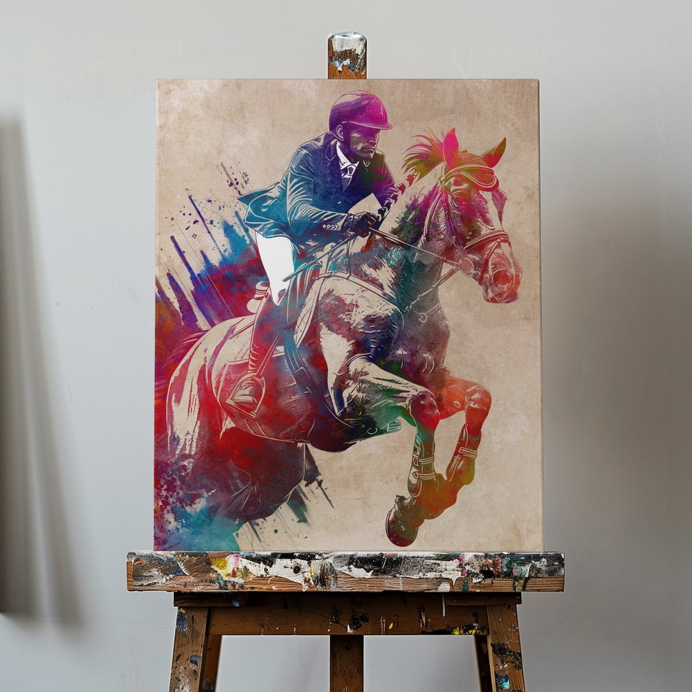 Equestrian Sport art Canvas Print Wall Art - ART FEVER - Art Fever