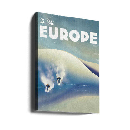 Europe To Ski Vintage Poster Canvas Print Wall Art 1X3324771 - ART FEVER - Art Fever