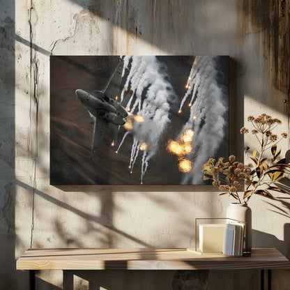 F 18 Top Gun Military Jet Canvas Print Picture Wall Art - 1X2645341 - Art Fever - Art Fever
