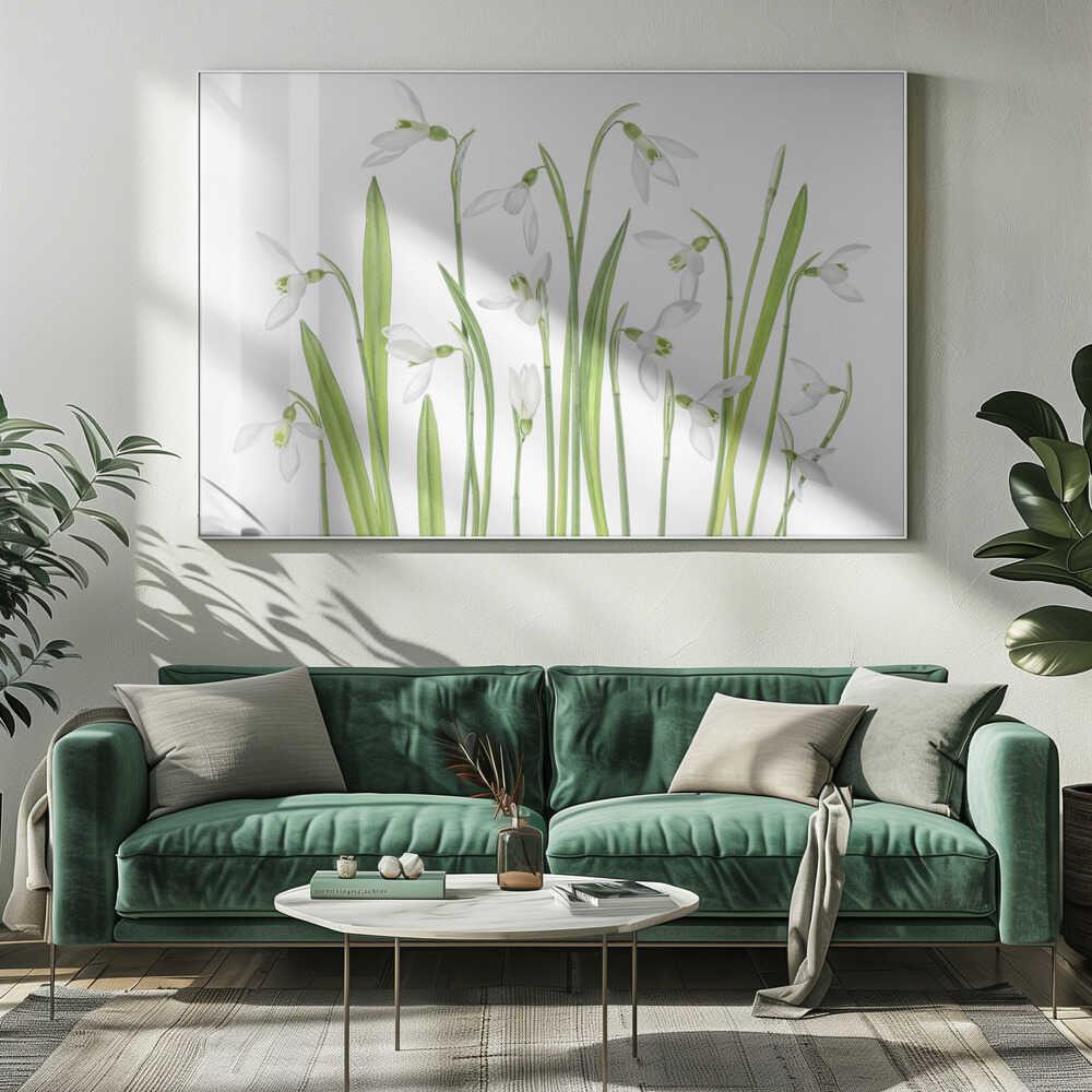 First Snowdrops Canvas Print Wall Art 1X1288497 - ART FEVER - Art Fever