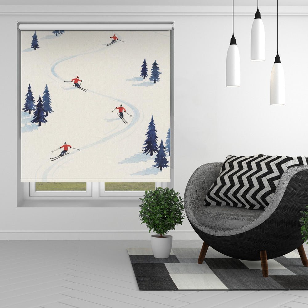 Five Skiers Printed Picture Photo Roller Blind - 1X3352455 - Art Fever - Art Fever