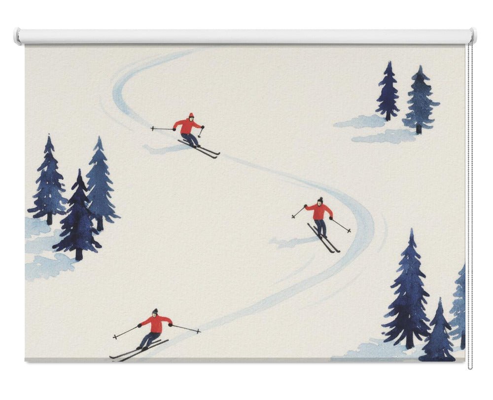 Five Skiers Printed Picture Photo Roller Blind - 1X3352455 - Art Fever - Art Fever