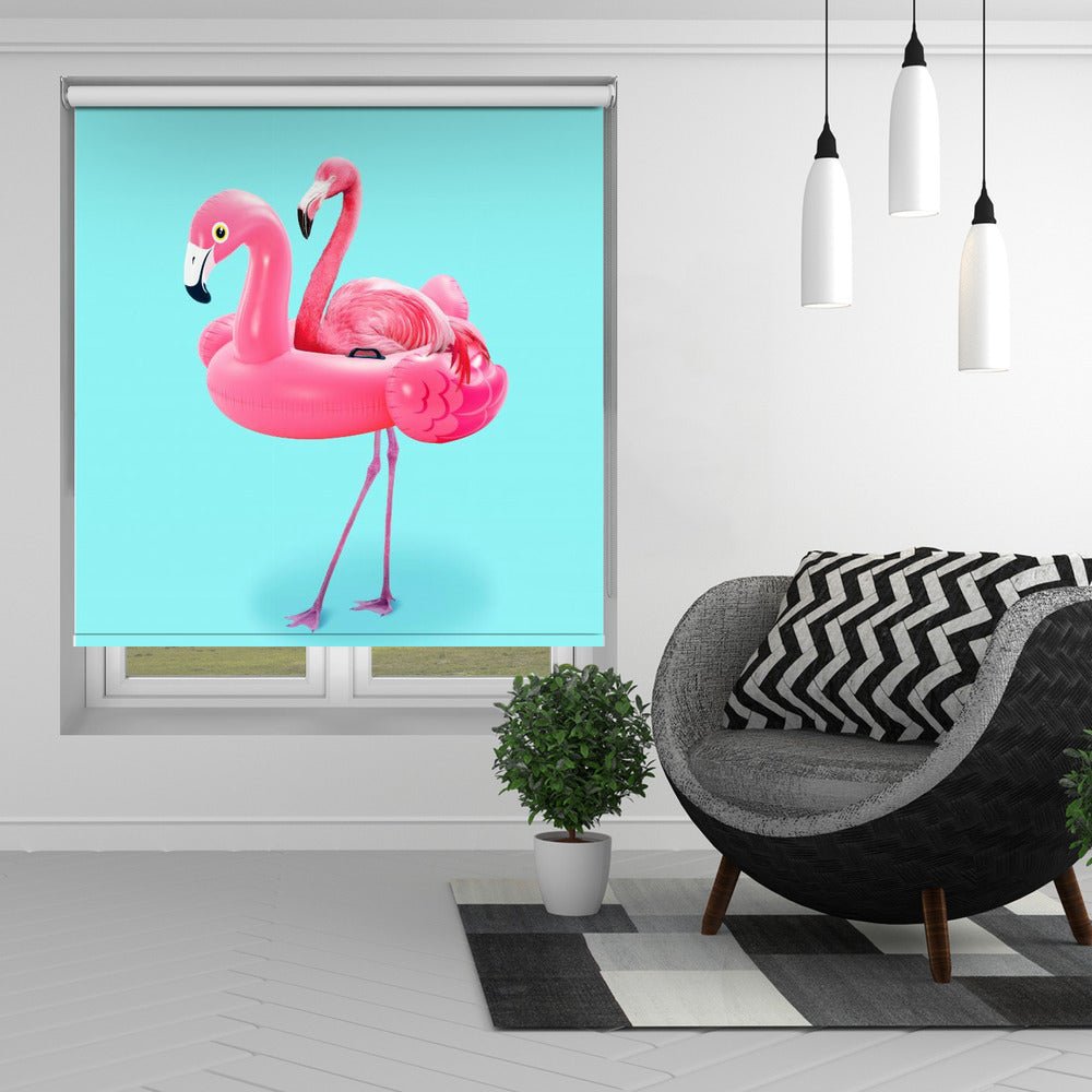 Flamingo on Resort Printed Picture Photo Roller Blind - 1X2542859 - Art Fever - Art Fever