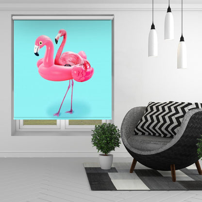 Flamingo on Resort Printed Picture Photo Roller Blind - 1X2542859 - Art Fever - Art Fever