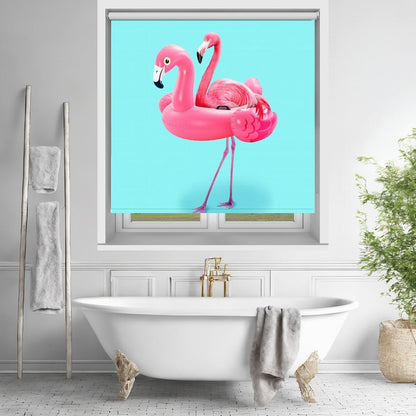 Flamingo on Resort Printed Picture Photo Roller Blind - 1X2542859 - Art Fever - Art Fever