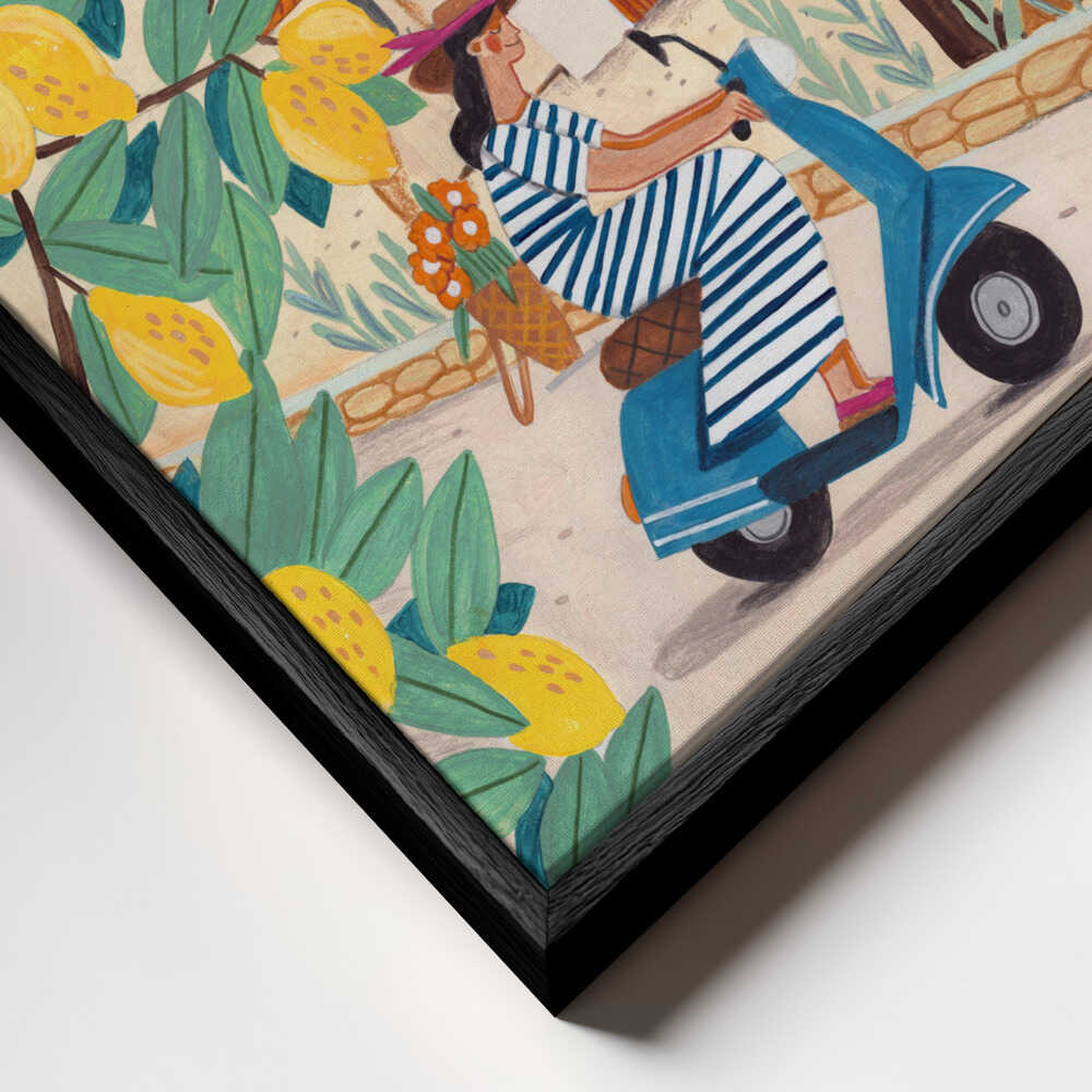 Travel poster woman on the Amalfi coast, Italy  Canvas Print Wall Art 1X2797979