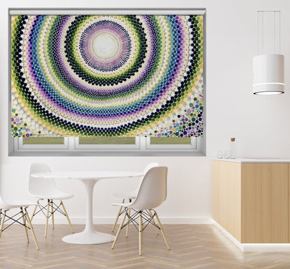 Floral Circles Hydrangeas Printed Picture Photo Roller Blind - 1X2558604 - Art Fever - Art Fever