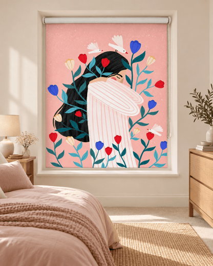 Floral Self Embrace Printed Roller Blind - 1X2750269 - Art Fever - Art Fever