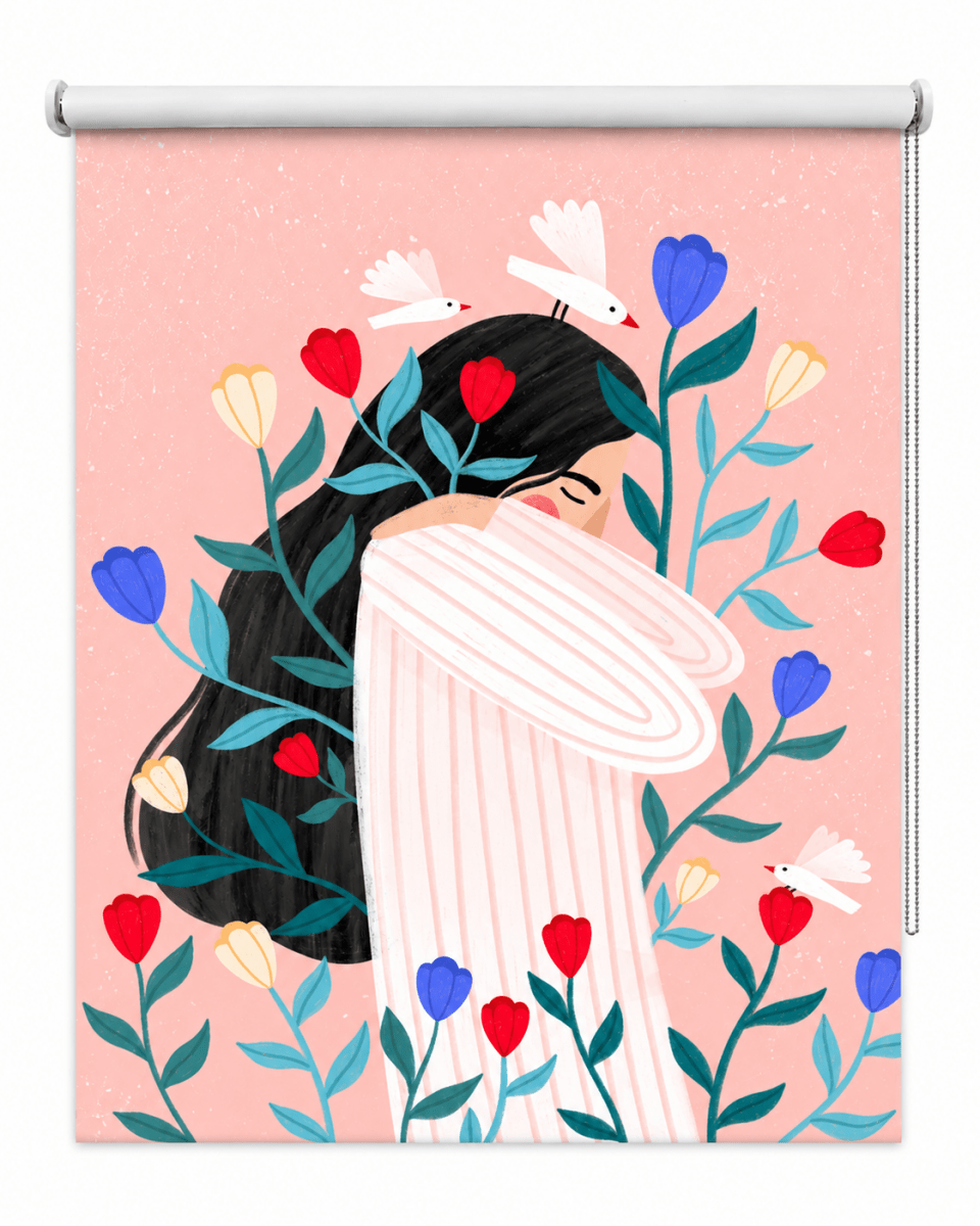 Floral Self Embrace Printed Roller Blind - 1X2750269 - Art Fever - Art Fever