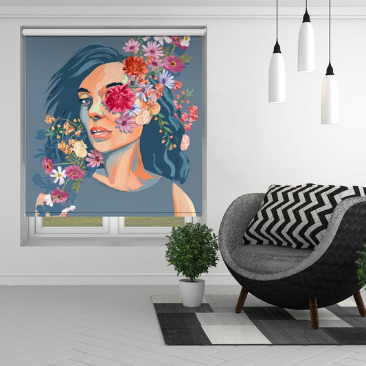 Floral Woman Illustration by Goed Blauw Printed Picture Photo Roller Blind - 1X2867552 - Art Fever - Art Fever