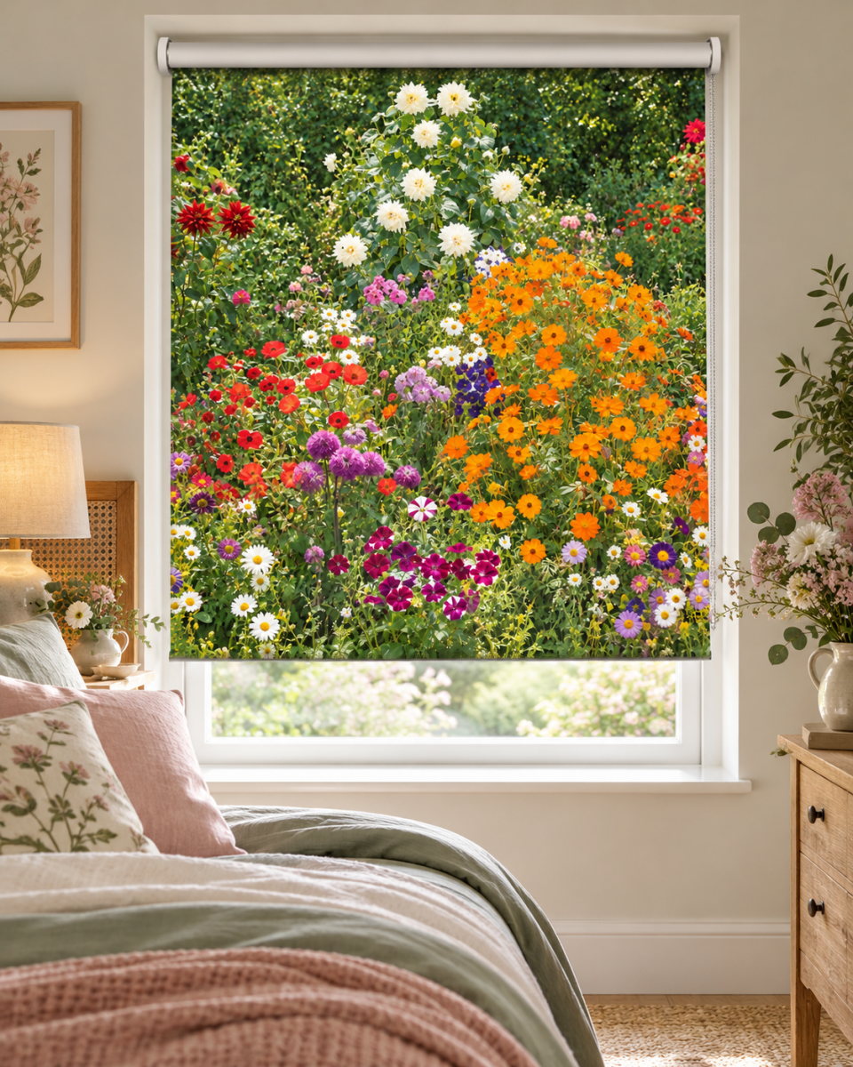 Flower Garden by Gustav Klimt Reimagined Printed Picture Roller Blind - RB1512 - Art Fever - Art Fever