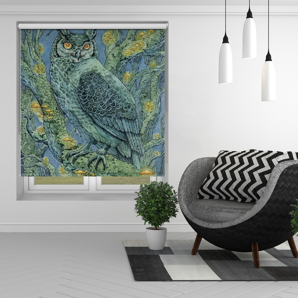 Forest Lights Owl Artwork Printed Picture Photo Roller Blind - 1X2544217 - Art Fever - Art Fever