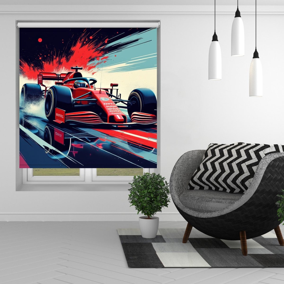 Formula One Car Digital Art Printed Picture Photo Roller Blind - RB1359 - Art Fever - Art Fever