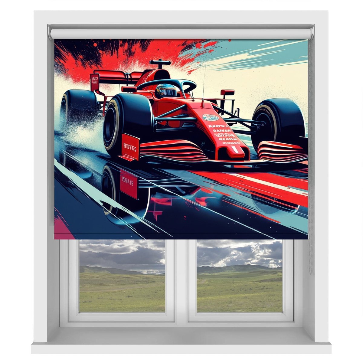 Formula One Car Digital Art Printed Picture Photo Roller Blind - RB1359 - Art Fever - Art Fever