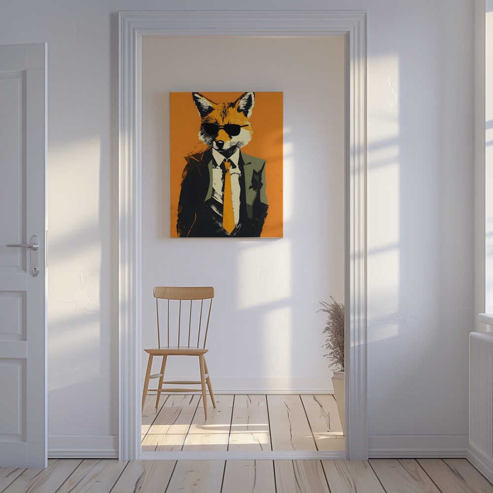 Fox In a Suit Canvas Print Wall Art 1X2794025 - ART FEVER - Art Fever