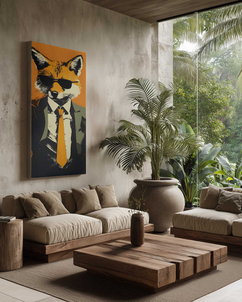 Fox In a Suit Canvas Print Wall Art 1X2794025 - ART FEVER - Art Fever