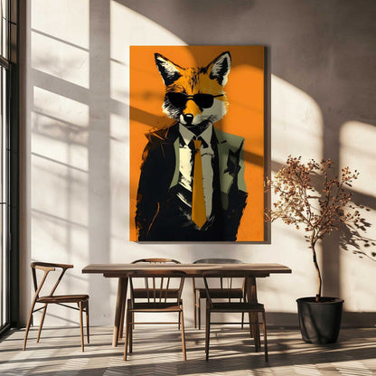 Fox In a Suit Canvas Print Wall Art 1X2794025 - ART FEVER - Art Fever
