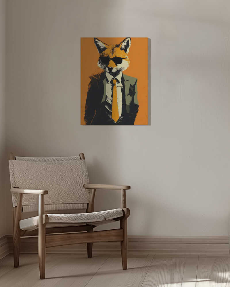 Fox In a Suit Canvas Print Wall Art 1X2794025 - ART FEVER - Art Fever