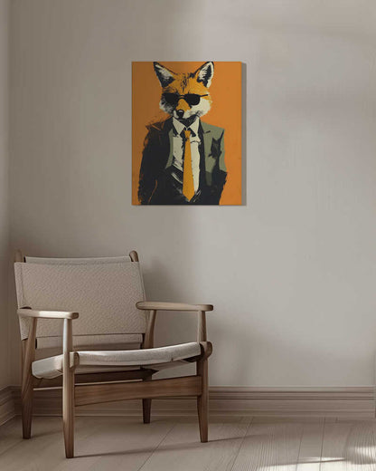 Fox In a Suit Canvas Print Wall Art 1X2794025 - ART FEVER - Art Fever