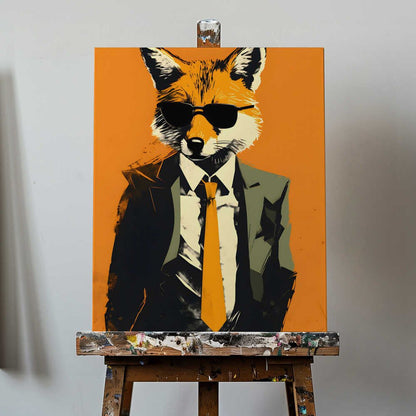 Fox In a Suit Canvas Print Wall Art 1X2794025 - ART FEVER - Art Fever