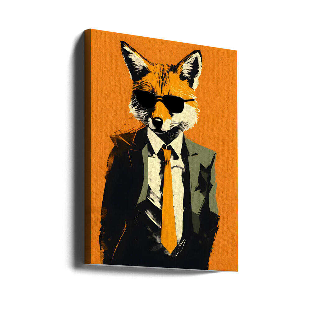 Fox In a Suit Canvas Print Wall Art 1X2794025 - ART FEVER - Art Fever