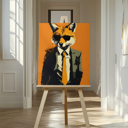 Fox In a Suit Canvas Print Wall Art 1X2794025 - ART FEVER - Art Fever