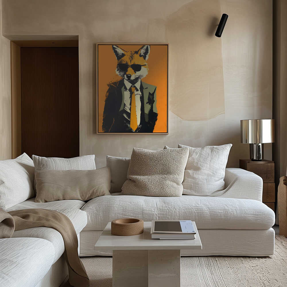 Fox In a Suit Canvas Print Wall Art 1X2794025 - ART FEVER - Art Fever