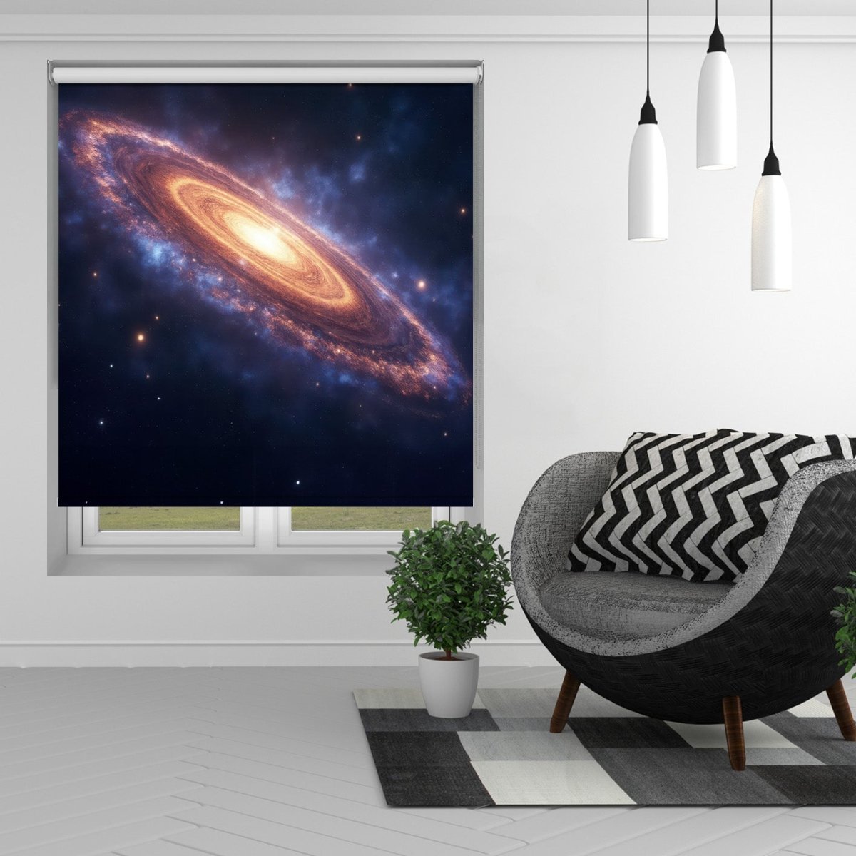 Galaxy Black Hole Cosmos Space Digital Art Printed Picture Photo Roller Blind - RB1351 - Art Fever - Art Fever