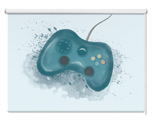 Gamer Splash Blue Printed Picture Photo Roller Blind - 1X2437072 - Art Fever - Art Fever