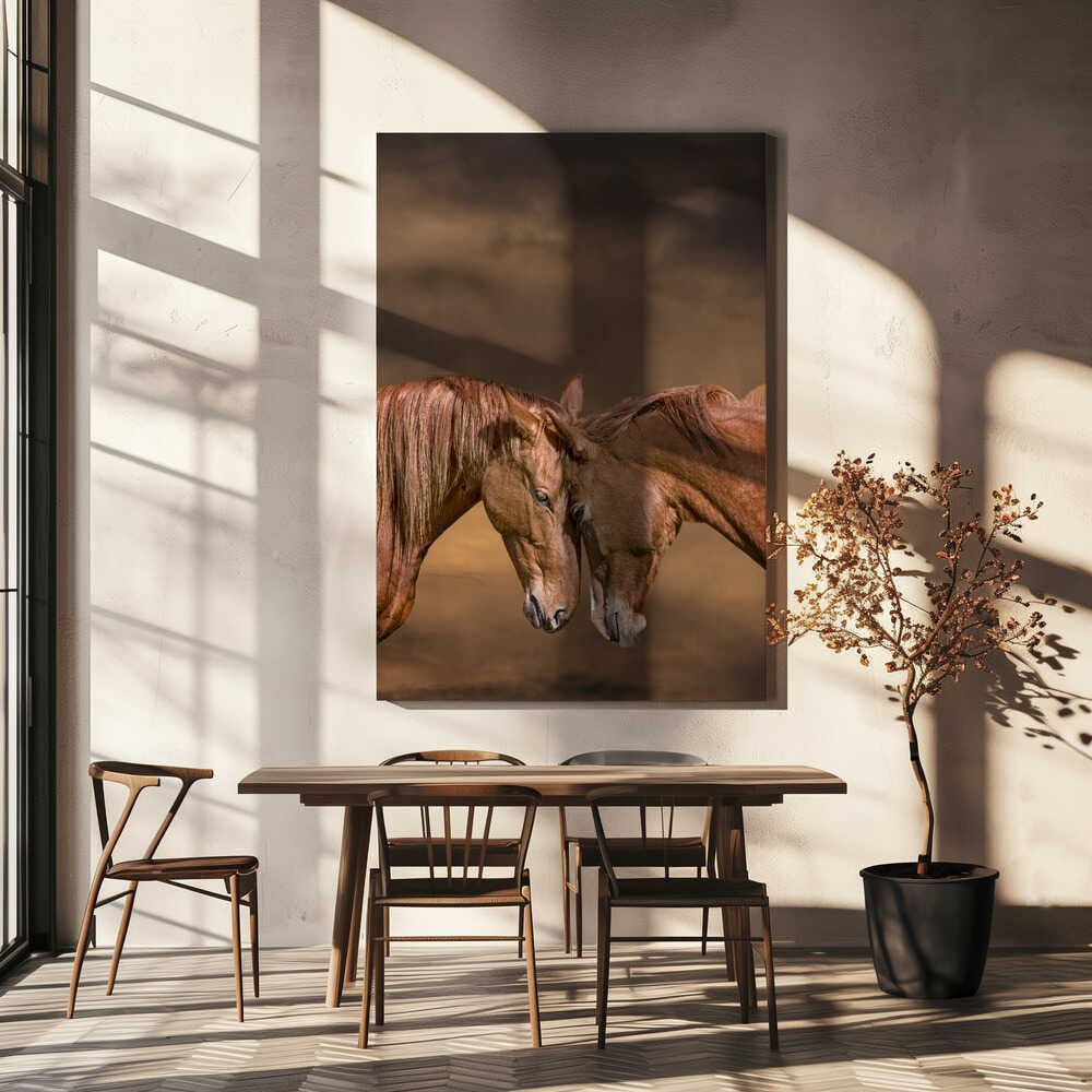 Gentle Horse Connection Canvas Print Wall Art 1X3354332 - ART FEVER - Art Fever