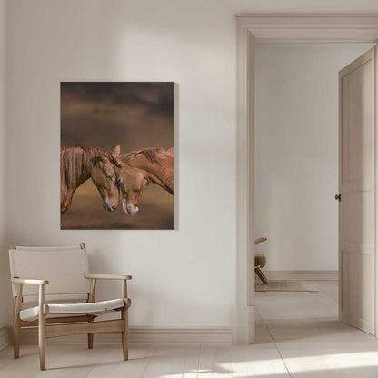 Gentle Horse Connection Canvas Print Wall Art 1X3354332 - ART FEVER - Art Fever
