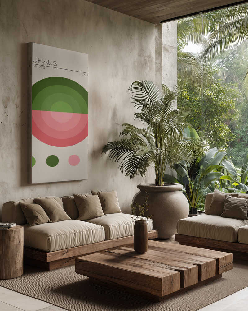 Geometric Harmony Bauhaus Canvas Print Wall Art 1X2548465 - ART FEVER - Art Fever