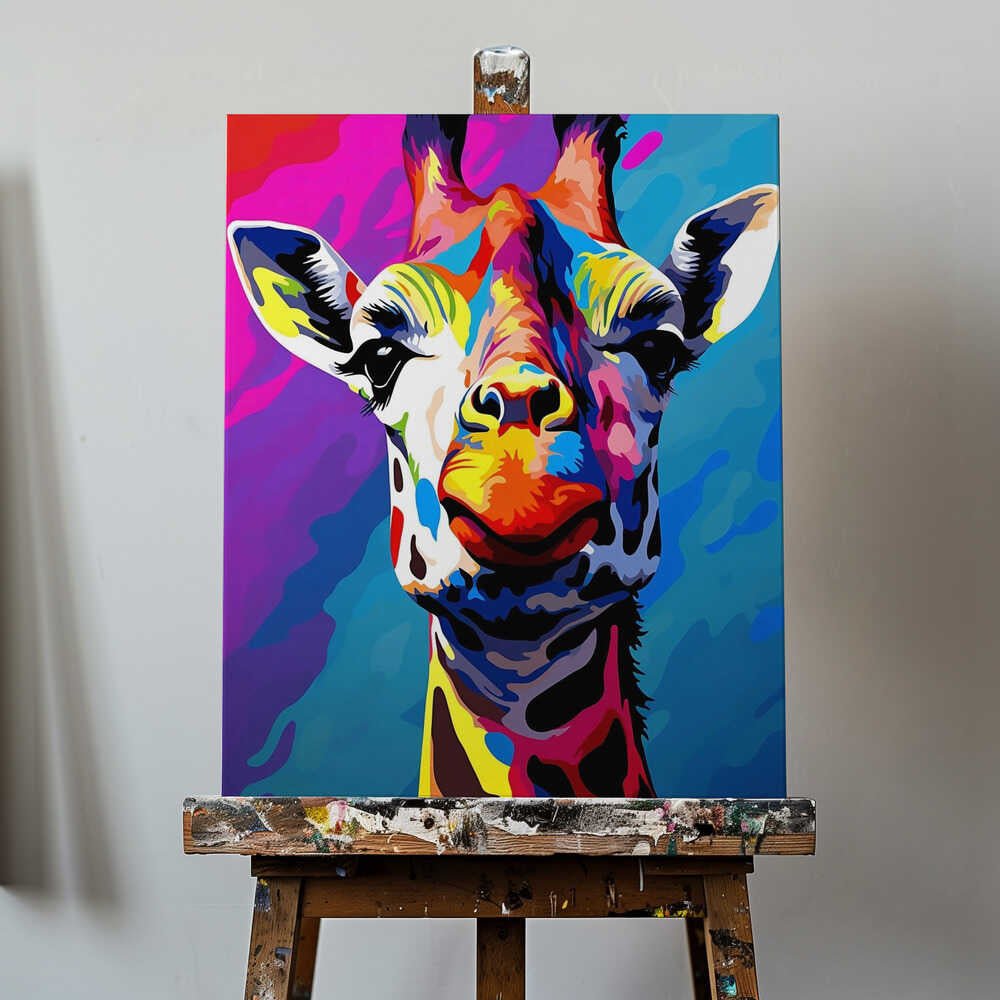 Giraffe Pop Art Canvas Print Wall Art 1X2794022 - ART FEVER - Art Fever