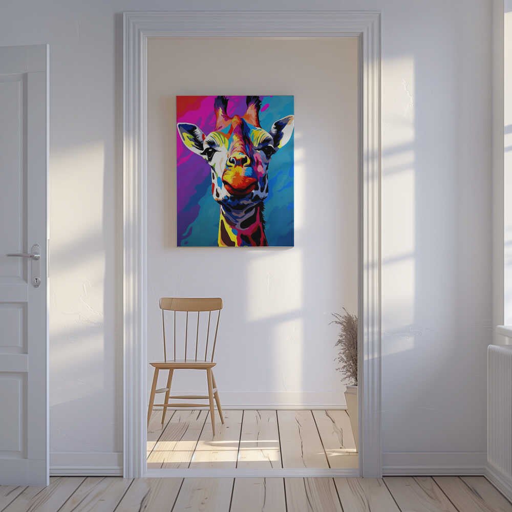 Giraffe Pop Art Canvas Print Wall Art 1X2794022 - ART FEVER - Art Fever